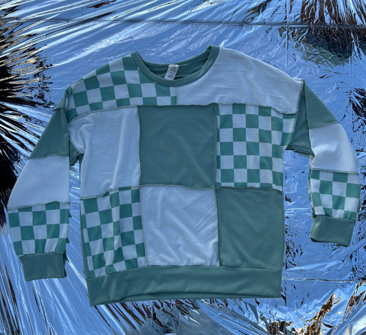 The Retro Check Patchwork Pullover